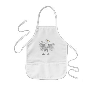 Tablier Enfant Illustration de dessin animé de grand aigrette
