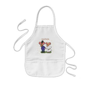 Tablier Enfant Illustration de dessin animé d'un couple de souris