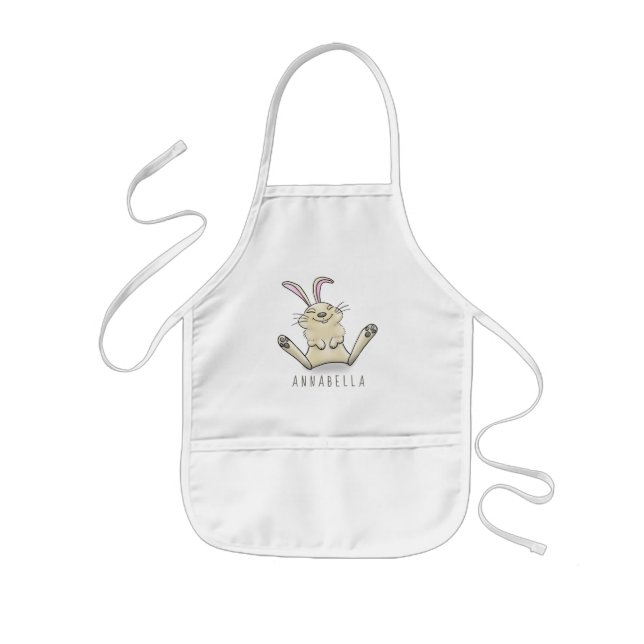 Tablier Enfant Illustration de dessin de lapin lapin mou (Devant)