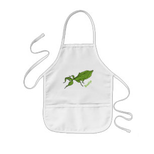 Tablier Enfant Illustration de dessin d'insecte des feuilles vert