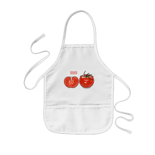 Tablier Enfant Illustration de dessin sur la tomate (Devant)