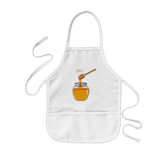 Tablier Enfant Illustration de dessin sur le miel (Devant)
