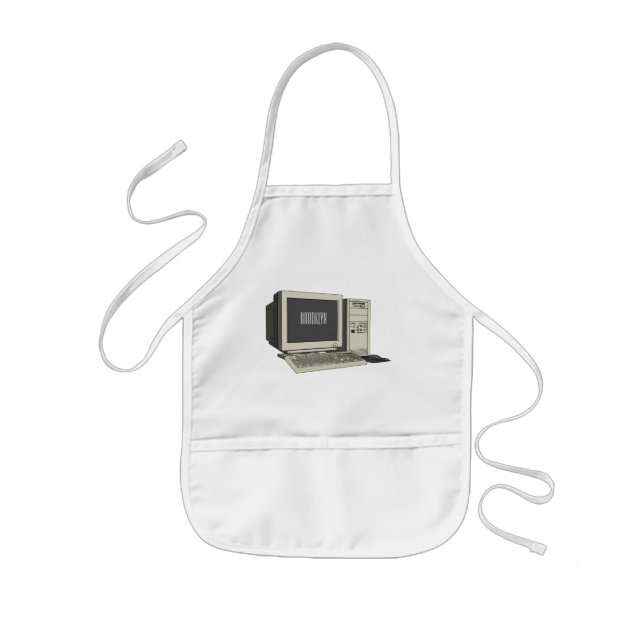 Tablier Enfant Illustration de dessin sur ordinateur (Devant)