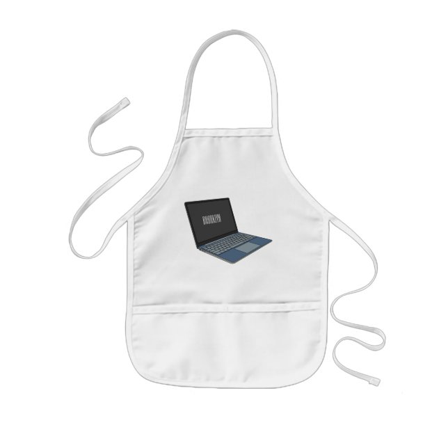 Tablier Enfant Illustration de dessin sur ordinateur portable (Devant)