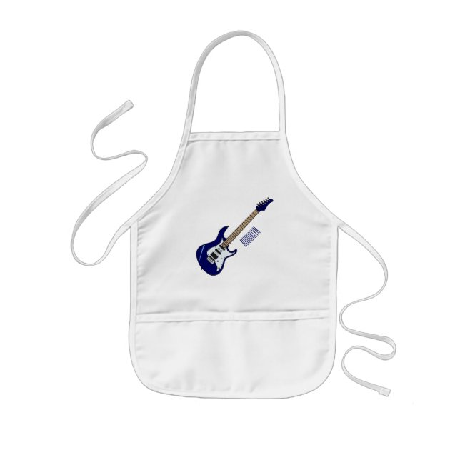 Tablier Enfant Illustration de guitare électrique de dessin animé (Devant)