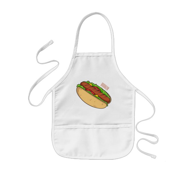 Tablier Enfant Illustration de Hot dog (Devant)