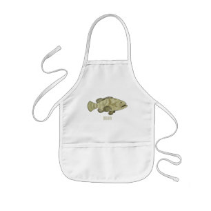 Tablier Enfant Illustration de la caricature du poisson de mérou