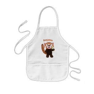 Tablier Enfant Illustration de panda rouge mignon