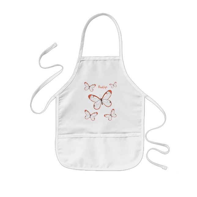 Tablier Enfant Illustration de papillon en verre (Devant)