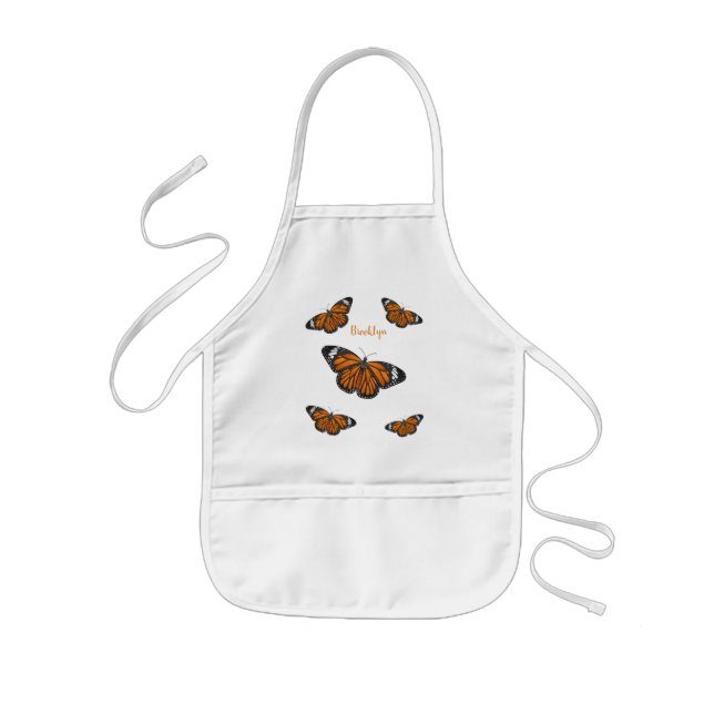 Tablier Enfant Illustration de papillon monarque  (Devant)
