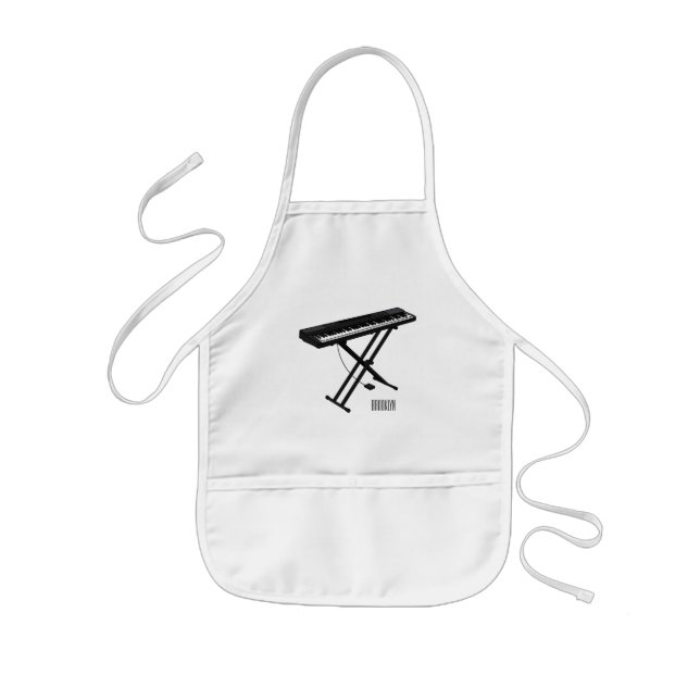 Tablier Enfant Illustration de piano clavier (Devant)