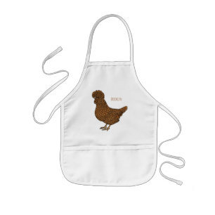 Tablier Enfant Illustration de poulet à la polis chamois