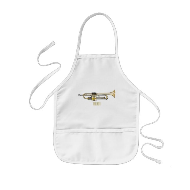 Tablier Enfant Illustration de trompette (Devant)