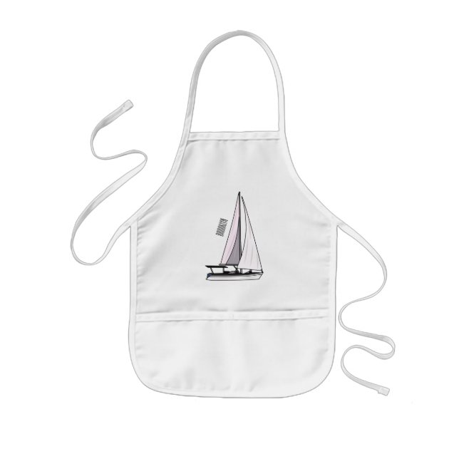 Tablier Enfant Illustration de voilier (Devant)