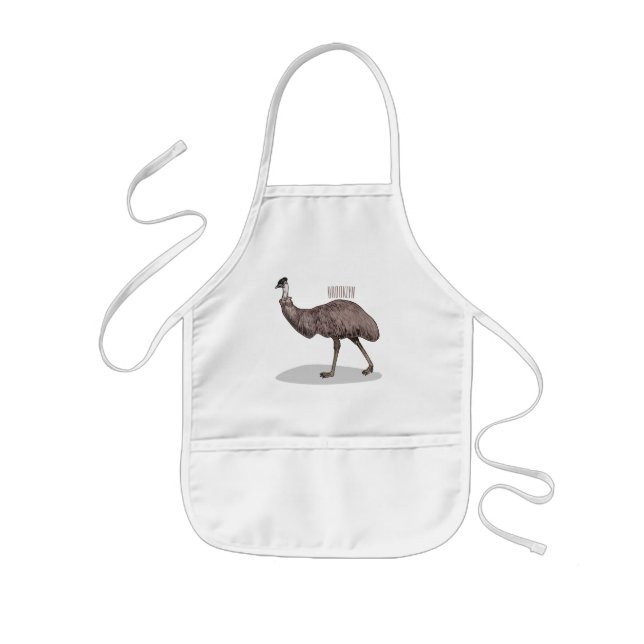 Tablier Enfant Illustration d'Emu bird (Devant)