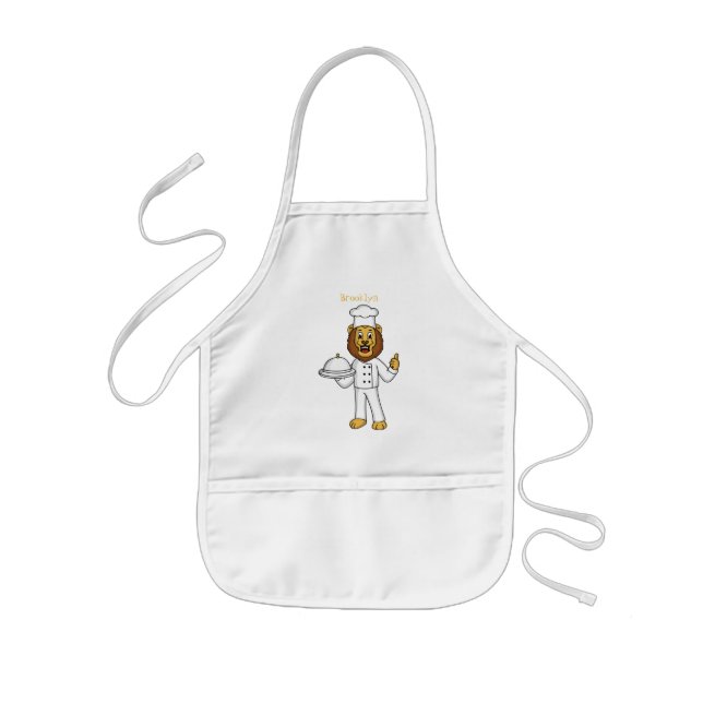 Tablier Enfant Illustration du chef mignon lion (Devant)