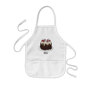 Tablier Enfant Illustration du gâteau de la Forêt-Noire