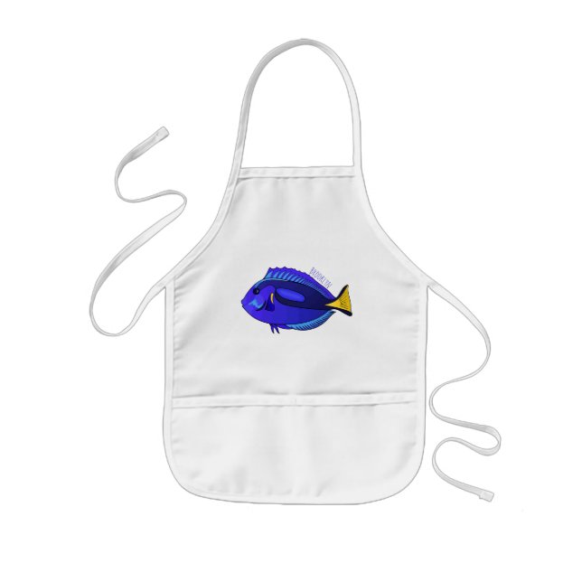Tablier Enfant Illustration du poisson de la cuve bleue (Devant)