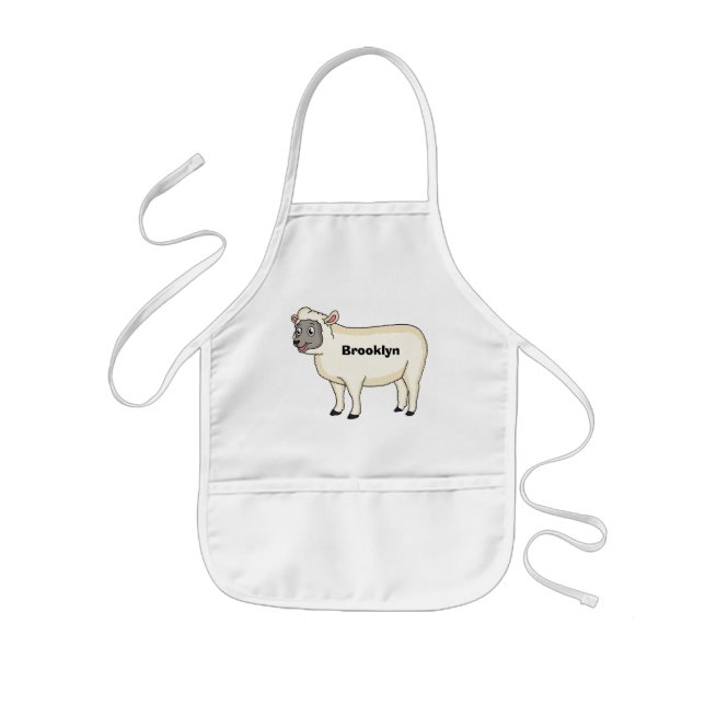 Tablier Enfant Illustration d'un mouton joyeux (Devant)