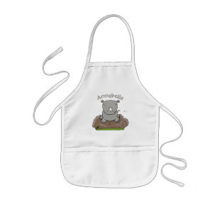Tablier Enfant Illustration d'un petit rhinocéros