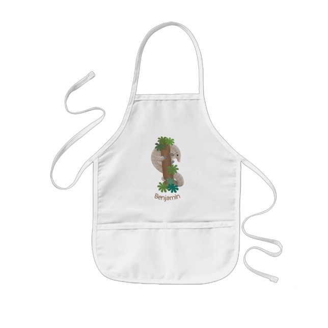Tablier Enfant Illustration d'une anteure de pangolin mignonne (Devant)