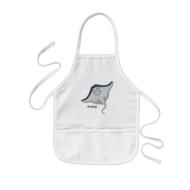 Tablier Enfant Illustration d'une caricature de poisson stingray (Devant)