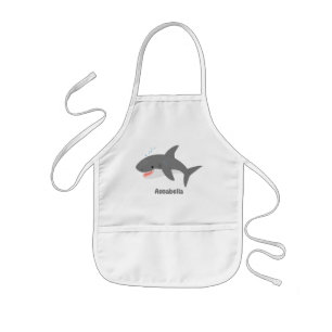Tablier Enfant Illustration joyeuse du grand requin blanc