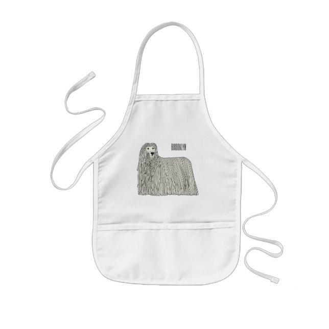 Tablier Enfant Illustration Komondor pour chien (Devant)