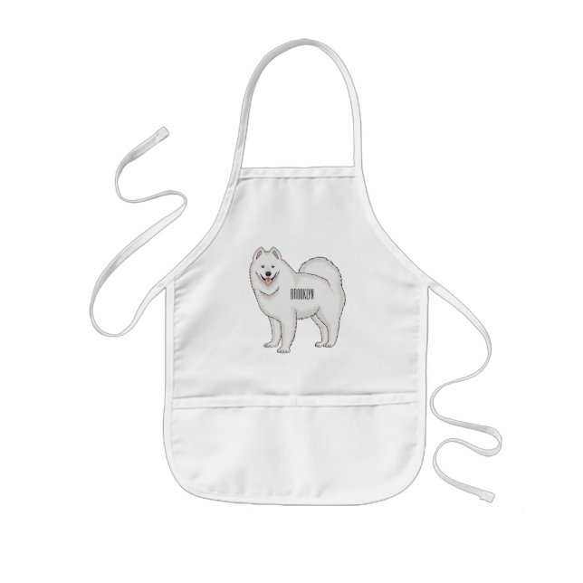 Tablier Enfant Illustration Samoyed dog (Devant)