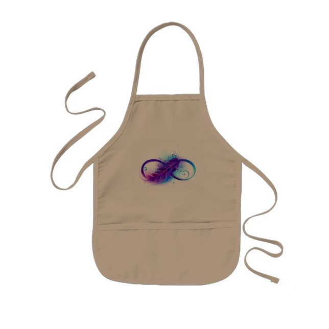 Tablier Enfant Infinity with purple feather (Devant)