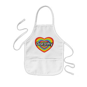 Tablier Enfant J'aime Dorothy : coeur d'arc-en-ciel