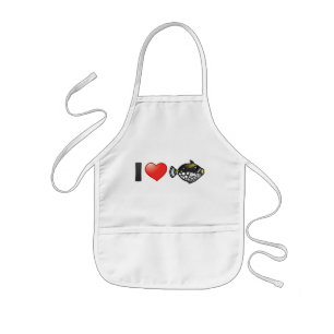 Tablier Enfant J'aime le Triggerfish de clown