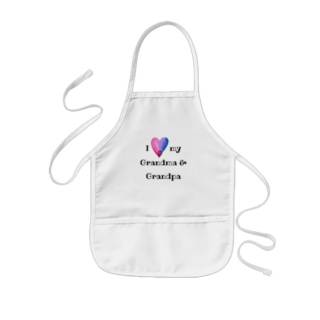 Tablier Enfant J'aime ma grand-mère et grand-père Apron (Devant)
