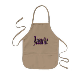 Tablier Enfant Jannette, Nom, Logo, Girls Artistic Kindy Apron.