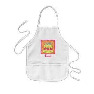 Tablier Enfant Jaune 4 Anniversaire Cake Kids Apron