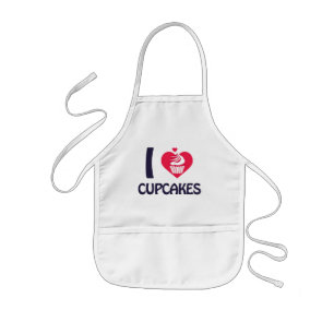 Tablier Enfant Je suis amoureux du T-Shirt Cupcakes
