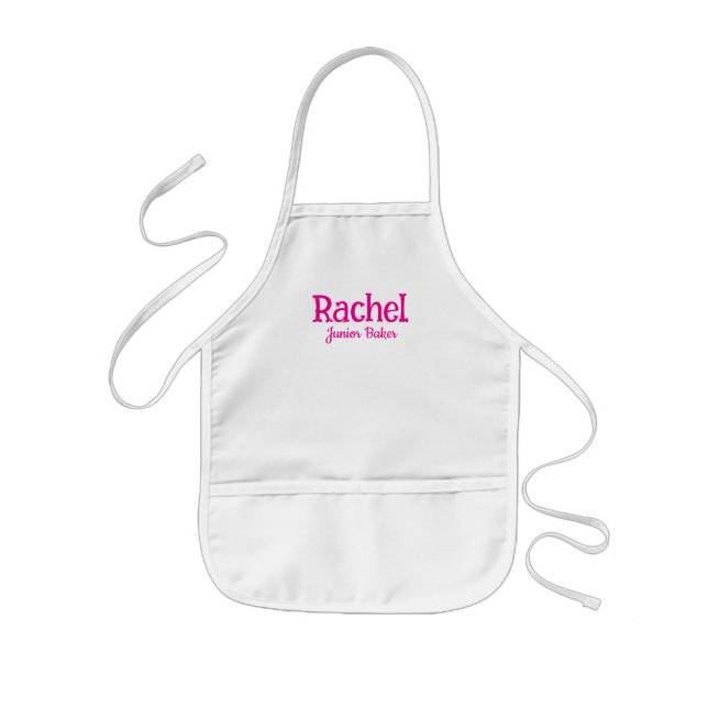 Tablier Enfant Jeune Boulanger Rose Chaud Filles (Devant)