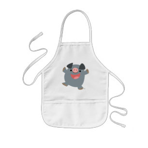Tablier Enfant Joli caricature porc rebondissant enfants tablier