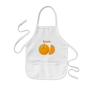 Tablier Enfant Joli fruit de citrus orange heureux dessin animé