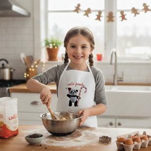 Tablier Enfant Joli Noël Panda Ours Enfants Personnalisés Apron