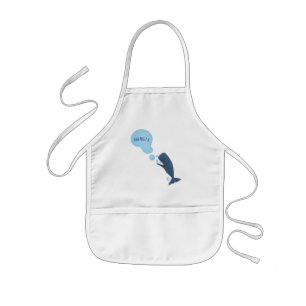 Tablier Enfant Jolie baleine à sperme soufflant bulles dessin