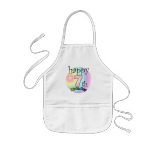 Tablier Enfant Joyeux 7e anniversaire (roze)