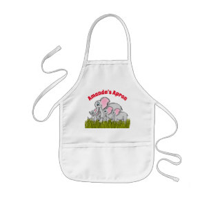 Tablier Enfant Joyeux éléphants Apron pour enfants