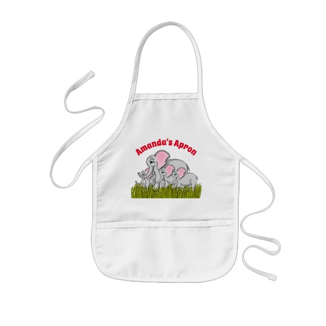 Tablier Enfant Joyeux éléphants Apron pour enfants (Devant)