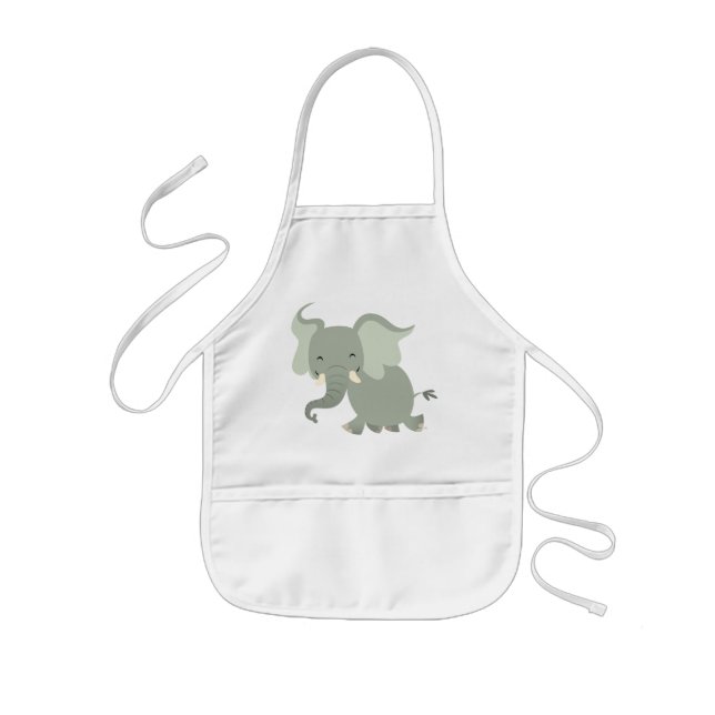 Tablier Enfant Joyeux Joyeux Carton Elephant Enfants Apron (Devant)