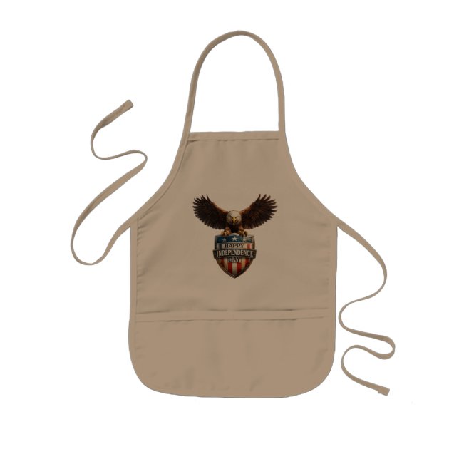 Tablier Enfant Khaki patriotic eagle shield apron (Devant)