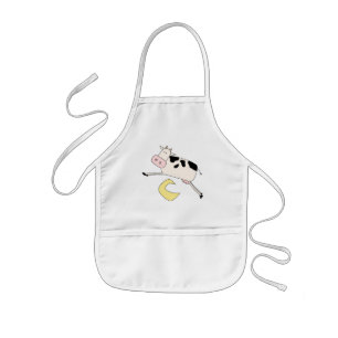 Tablier Enfant La vache saute par-dessus des T-shirts et des cade