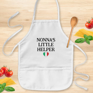 Tablier Enfant L'aide de Nonna Kids - Cœur du drapeau italien