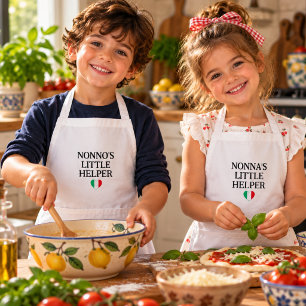 Tablier Enfant L'aide de Nonna Kids - Cœur du drapeau italien