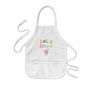 Tablier Enfant Laisser neiger mignonne Typographie Enfants Apron